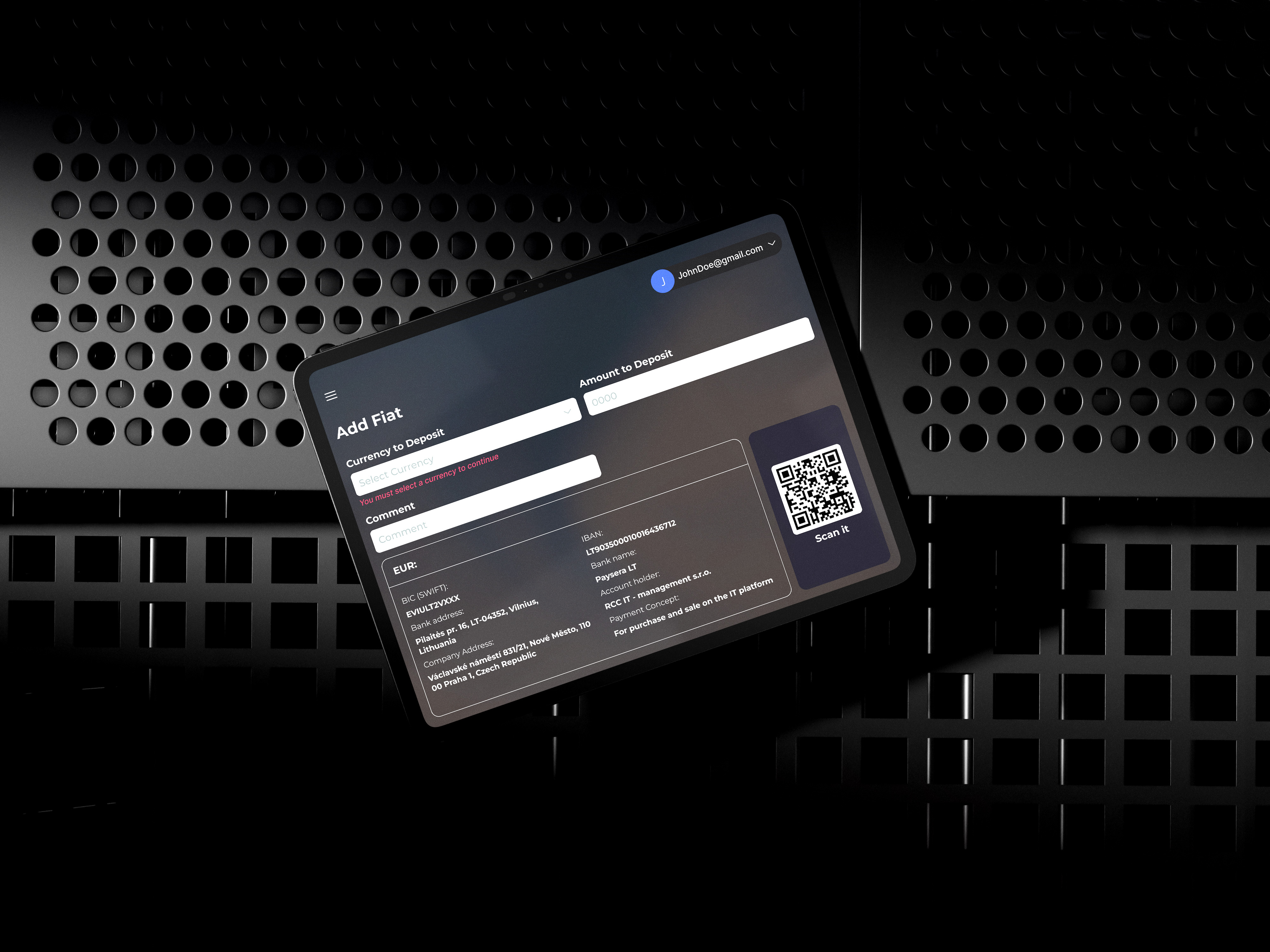 Piggy Pay tablet payment interface